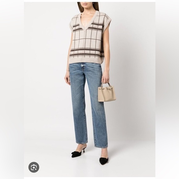 Anine Bing leather Ursula beige bag . Worn once . - Picture 1 of 8